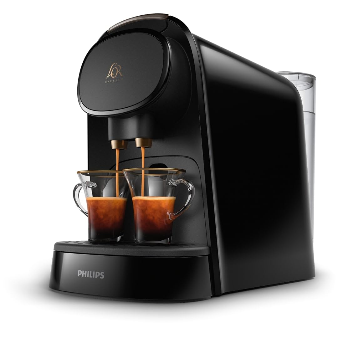 Coffee Machine à Capsules Luxentia - Double Shot, Détection Capsules, 19 Bars, Noir/Levier Gris, LM8012/66