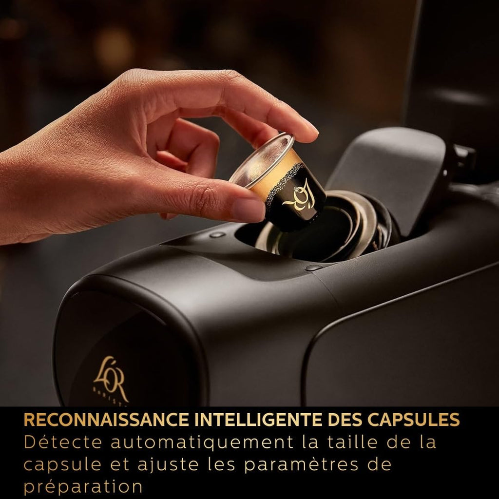 Luxentia Coffee Machine à Capsules - Système Double Dose, 19 Bars, Piano Noir LM9012/66