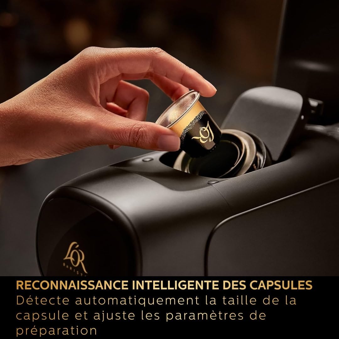 Luxentia Coffee Machine à Capsules - Système Double Dose, 19 Bars, Piano Noir LM9012/66