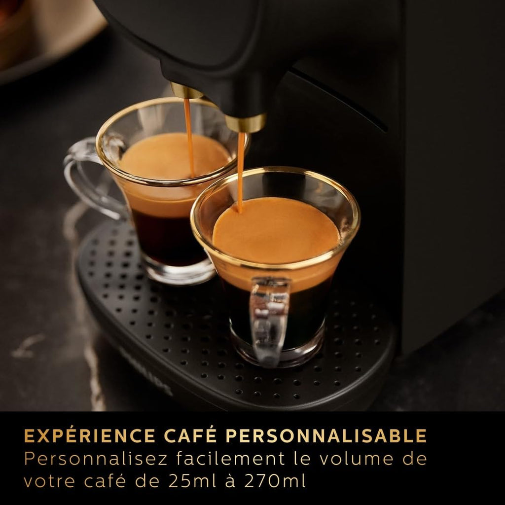Luxentia Coffee Machine à Capsules - Système Double Dose, 19 Bars, Piano Noir LM9012/66