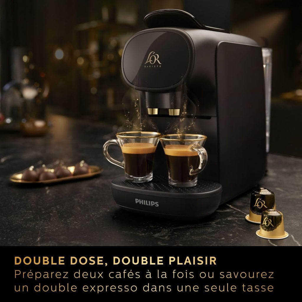 Luxentia Coffee Machine à Capsules - Système Double Dose, 19 Bars, Piano Noir LM9012/66