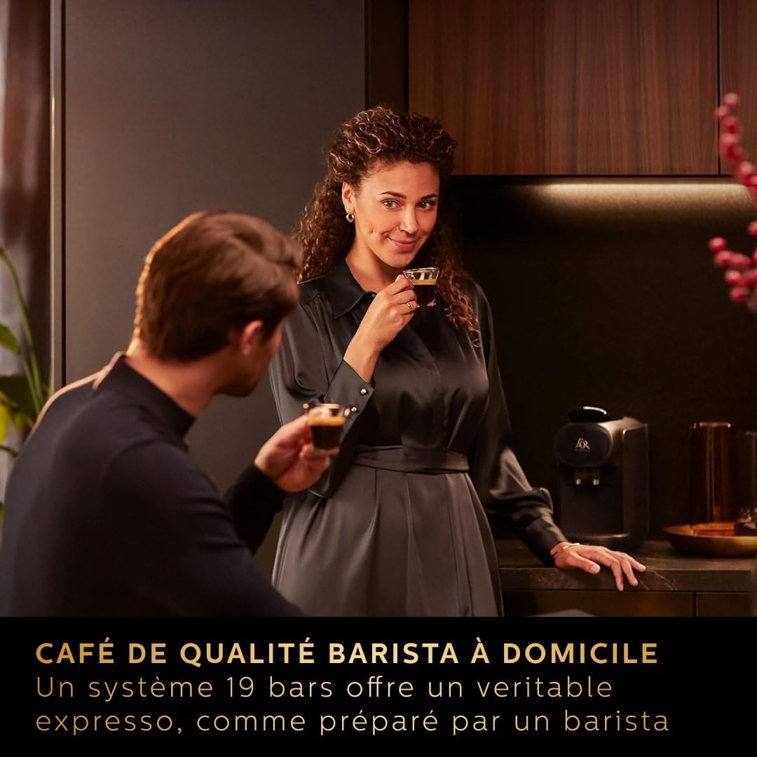 Luxentia Coffee Machine à Capsules - Système Double Dose, 19 Bars, Piano Noir LM9012/66